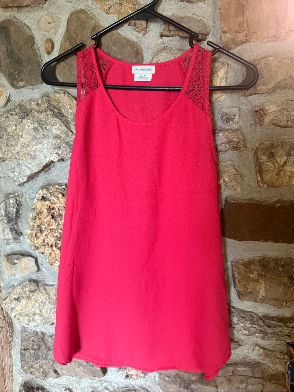 Van Heusen Bright Pink Lace-Back Sleeveless Camisole